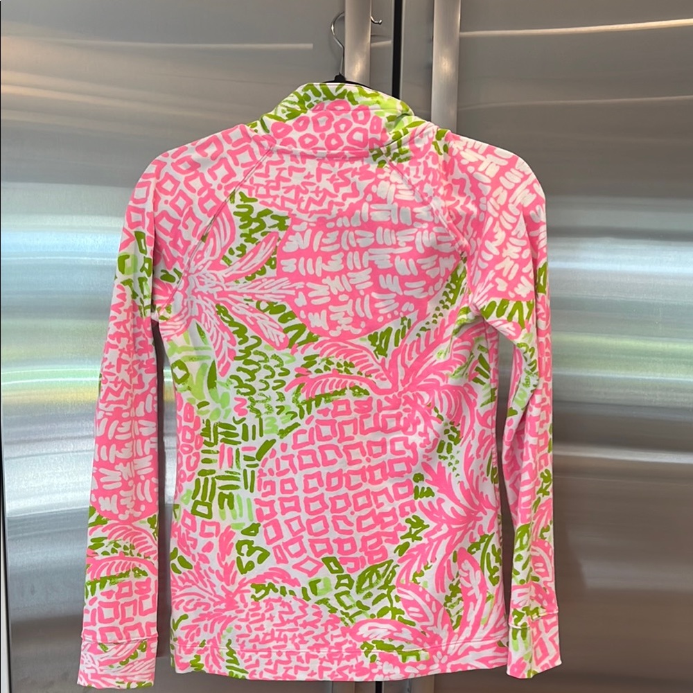 Pink and Green Patterned Pullover - image 3